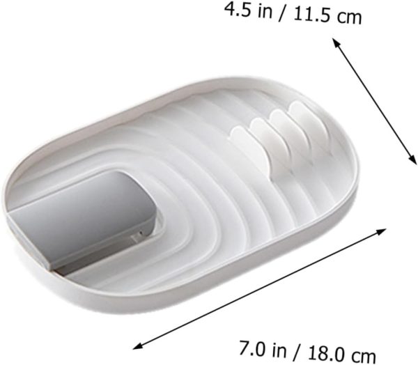 3-piece Kitchenware Storage Rack Pot Cover Spatula Spoon Holder Plastic Space-saving Easy to Clean Random Color - Image 2