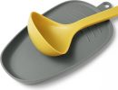 Large Silicone Utensil Rest for Stove Top - Unbreakable Heat Resistant Silicone Spoon Rest for Kitchen Countertop - Oversized Wide Non-Scratch Spoon Holder for Camping - Grey