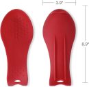 Silicone Spoon Rests, Cooking Utensils Holder for Kitchen (2, Red-Red)