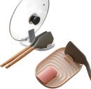 Spoon Rest for Stove Top, Top Spoon Holder for Stove 2Pcs Silicone Rest Pot Lid Holder, Cooking Ravioli Spoon Rest for Kitchen Counter, Pink Utensil Holder (Pink, White)