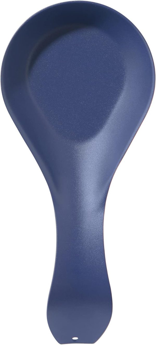 Stainless Steel Spoon Rest- Long Handle Holds Kitchen Utensils in Place, Great Spoon Rest for Counter, Stove Top, or Coffee Station; Kitchen Accessories, Utensil Rest, Blue
