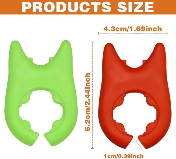 2pcs Silicone Pot Holders, Adjustable Kitchen Silicone Spoon Rest Suitable for Placing Spoons and Spatulas After Cooking in a Steamer Utensil Rest, Anti-Slip Spatula Pot Spoon Holder (Green/Red) - Image 2