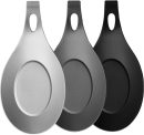 3 Pack Silicone Spoon Rest for Stove Top, Heat Resistant Kitchen Utensil Rest, Sturdy Silicone Spoon Holder for Kitchen Utensils Spatula,Tongs,Ladles(multi)