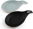 Silicone Spoon Rest, Heat-Resistant up to 446°F, Shatterproof, Food Grade, Non-Stick, Set of 2