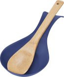 Stainless Steel Spoon Rest- Long Handle Holds Kitchen Utensils in Place, Great Spoon Rest for Counter, Stove Top, or Coffee Station; Kitchen Accessories, Utensil Rest, Blue