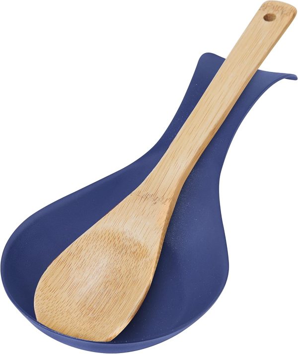 Stainless Steel Spoon Rest- Long Handle Holds Kitchen Utensils in Place, Great Spoon Rest for Counter, Stove Top, or Coffee Station; Kitchen Accessories, Utensil Rest, Blue - Image 2