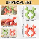4Pcs Crab Spoon Holder for Pot Crab Utensil Holder Crab Spoon Rest Crab Spatula Holder Silicone Crab Utensil Holder Adjustable Crab Utensil Holder for Placing Spoons Spatulas After Cooking